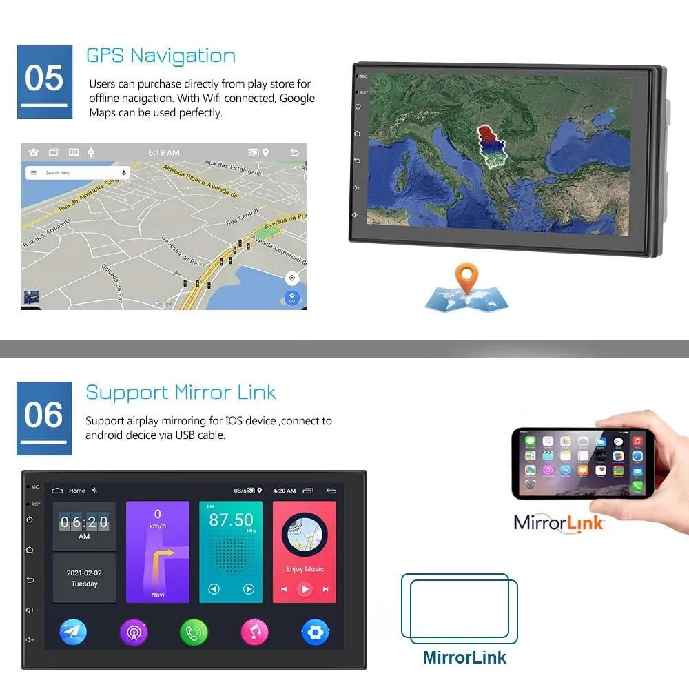10 Inch Android Wifi Car Navigation Player 2   32G Reversing Video Standard   12Lights Camera