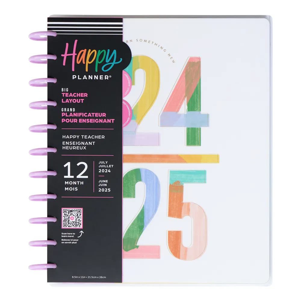 2024 Happy Teacher Happy Planner - Big Teacher Layout - 12 Months