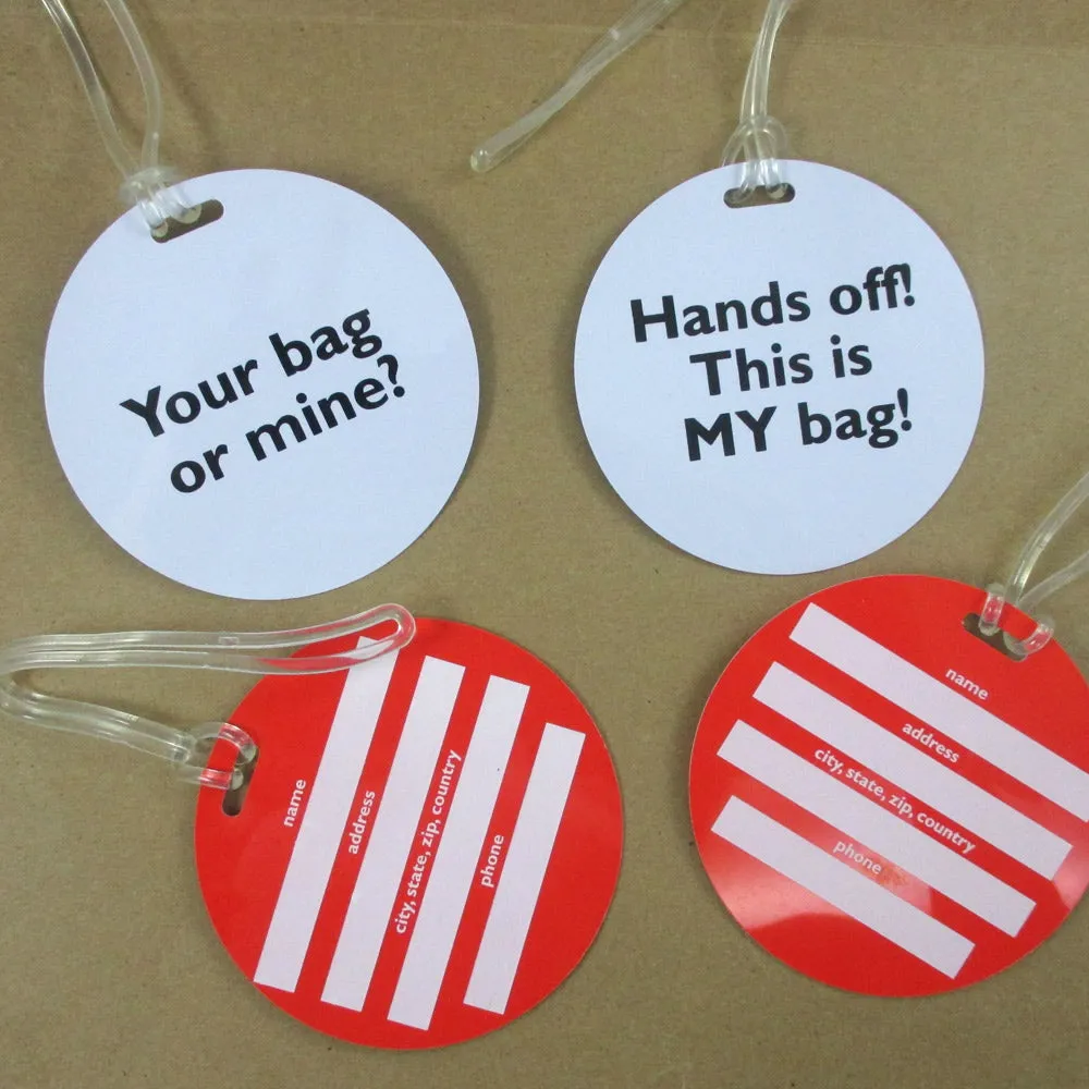 24 Funny Luggage Tag Baggage Handbag Travel Suitcase Bag Tags with Name ID Card