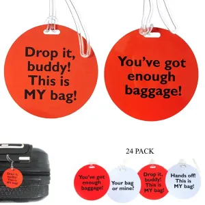 24 Funny Luggage Tag Baggage Handbag Travel Suitcase Bag Tags with Name ID Card