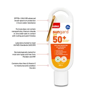 60ml Sungard SPF50  Moisturising Sunscreen with handy Carabiner Clip