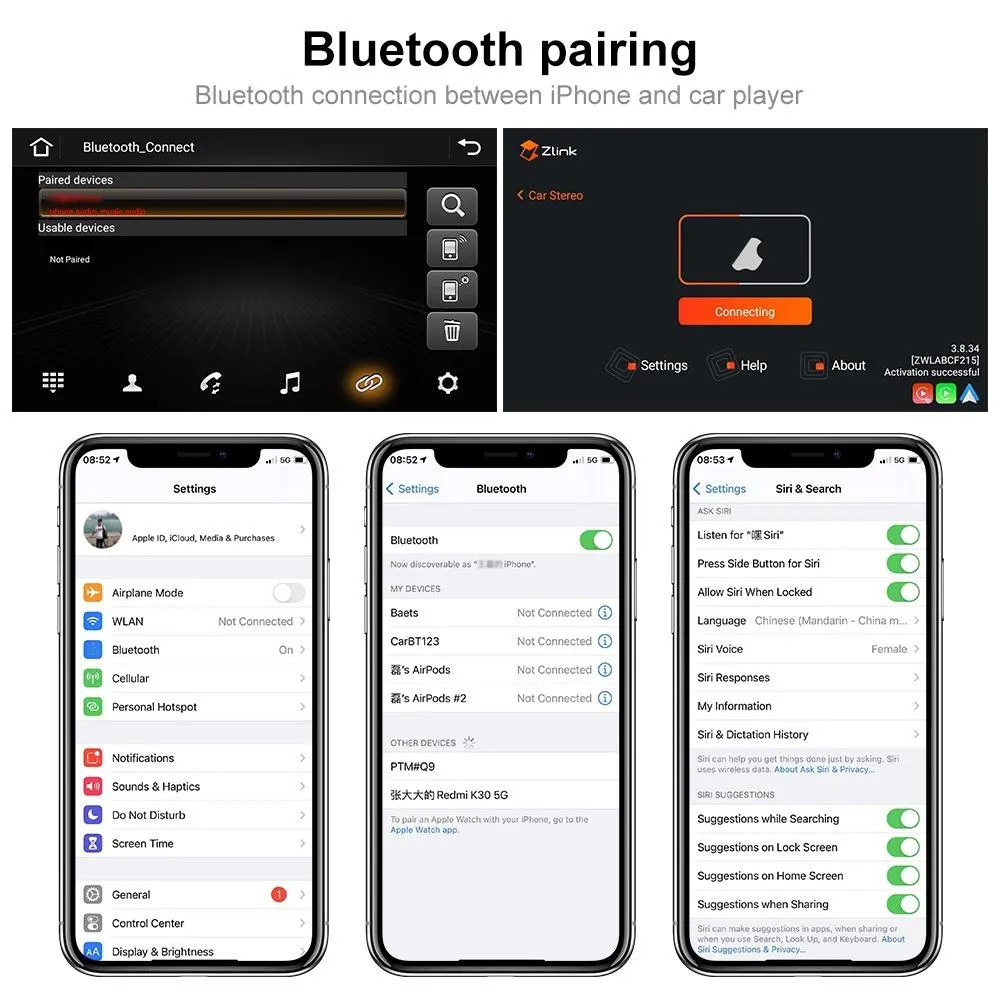 7 Inch Android Car Navigation Player   Wireless Carplay - 2   32G   Ahd Camera