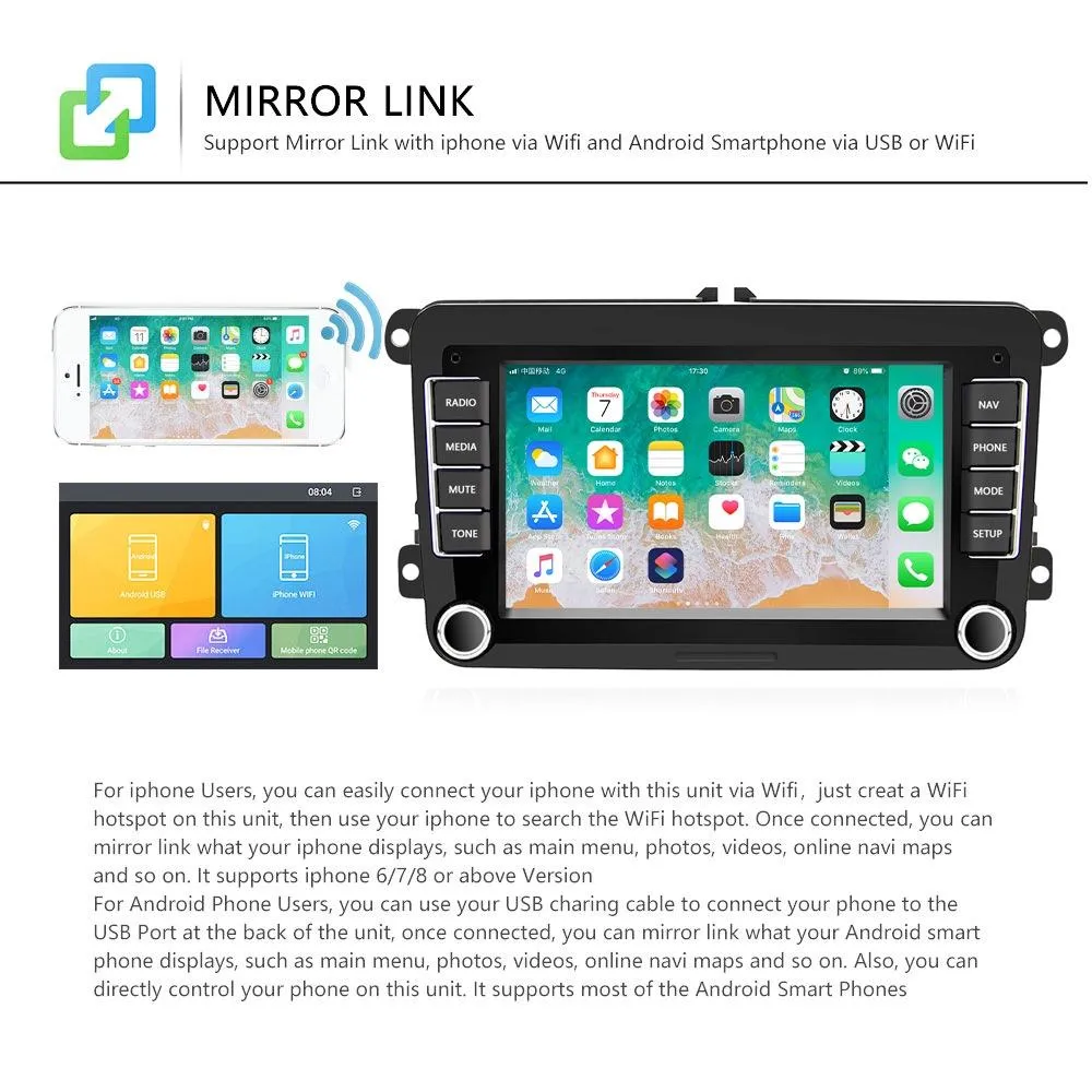 7 Inch Android Car Navigation Player   Wireless Carplay - 2   32G   Ahd Camera