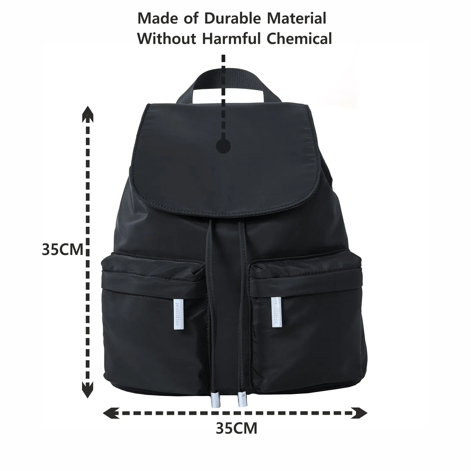 Accessorize London Women's Recycled nylon zip backpack