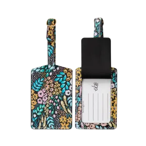 Black Floral Luggage Tag
