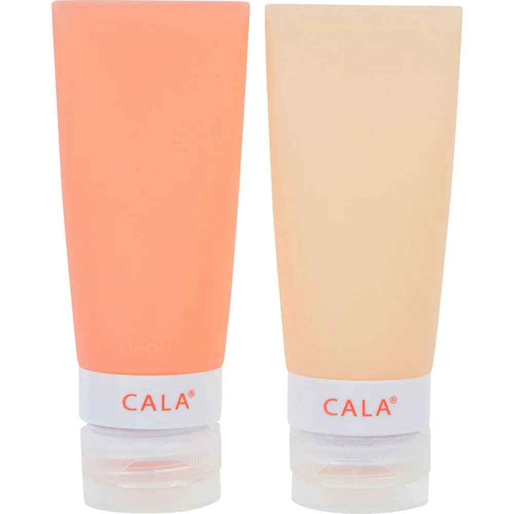 Cala Silicone Travel Bottles: Coral (2 Bottles / 2.2Oz )