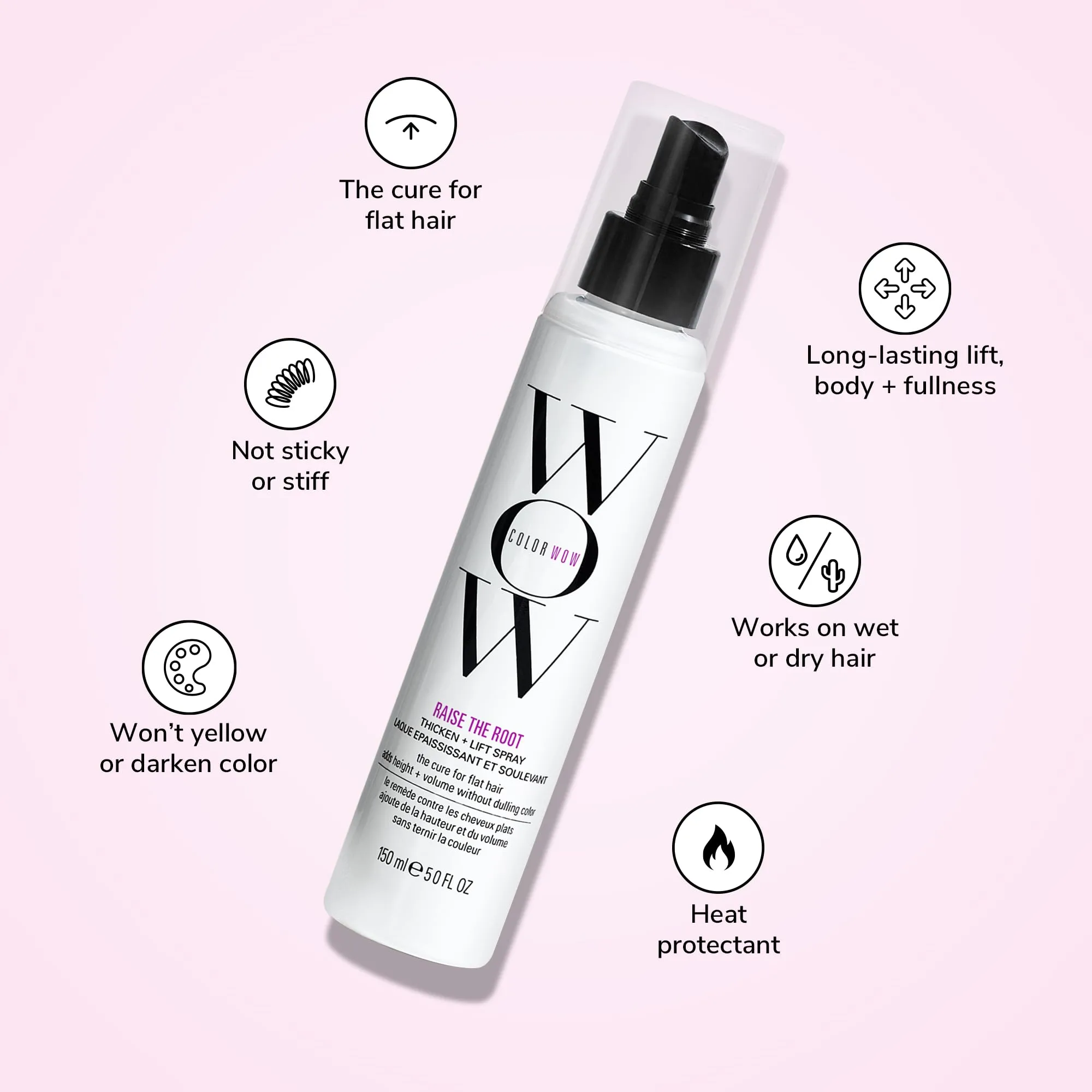 COLOR WOW Raise the Root Thicken   Lift Spray – All-Day Volume for Fine, Flat Hair without dulling color