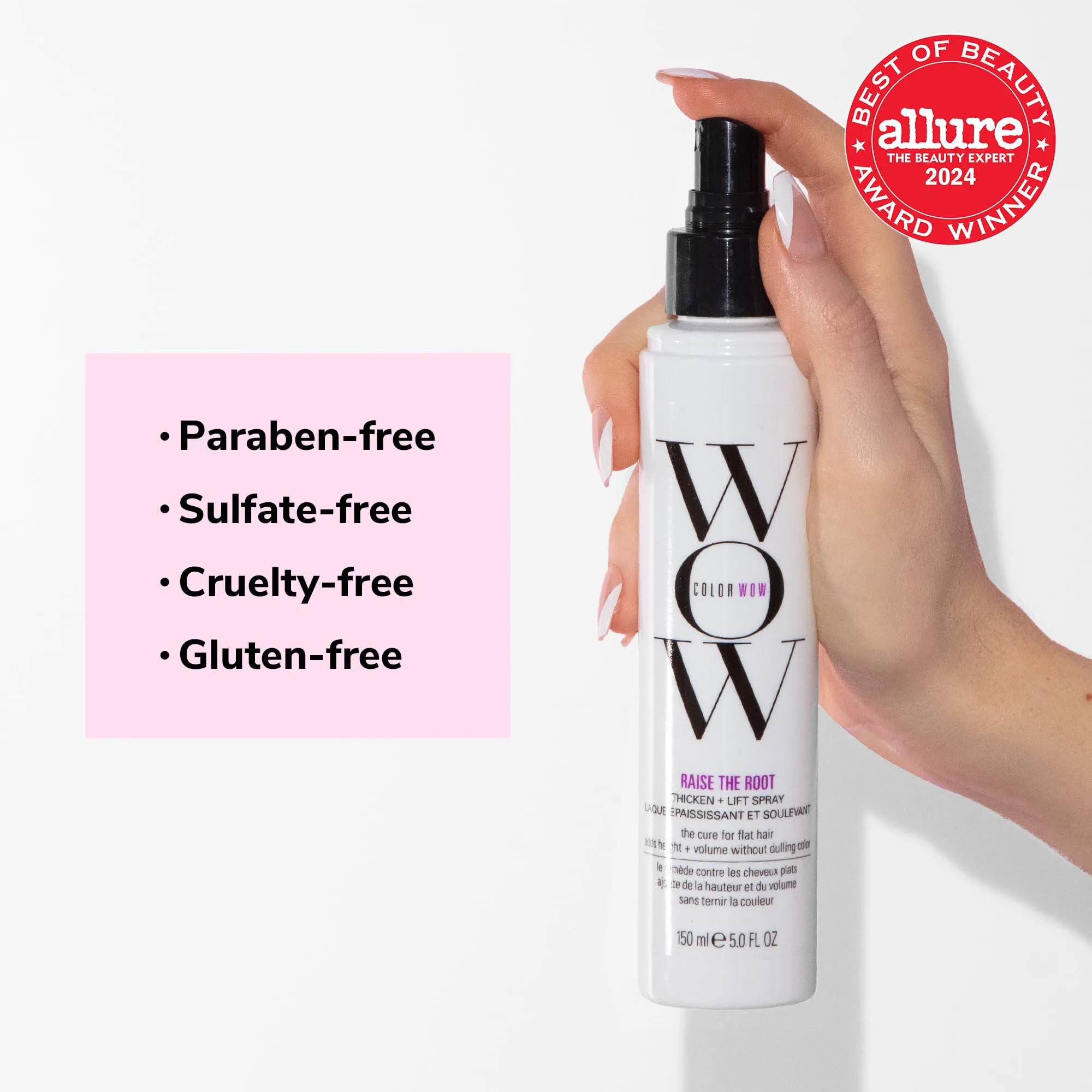 COLOR WOW Raise the Root Thicken   Lift Spray – All-Day Volume for Fine, Flat Hair without dulling color