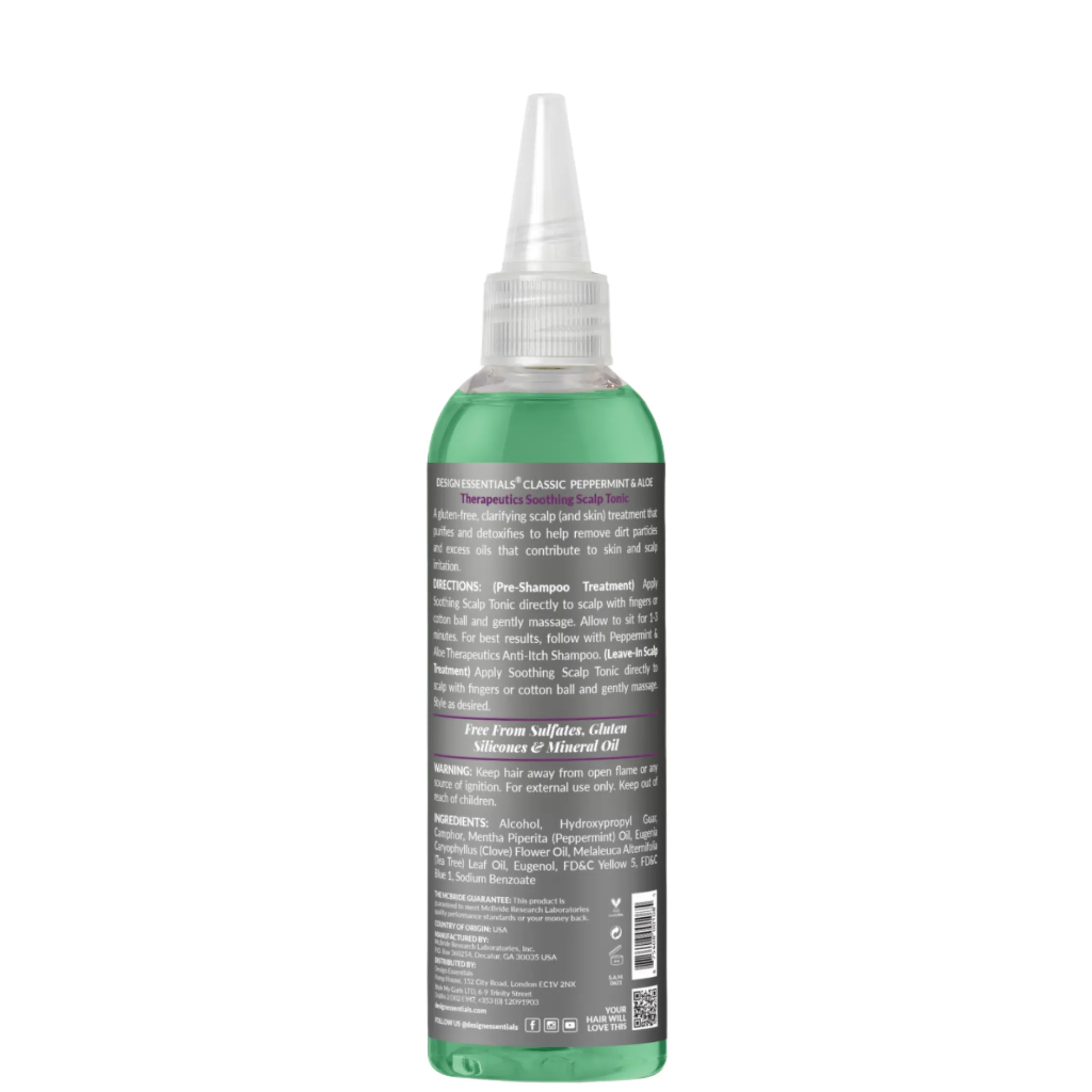 Design Essentials Classic Peppermint & Aloe Soothing Scalp Tonic 4oz
