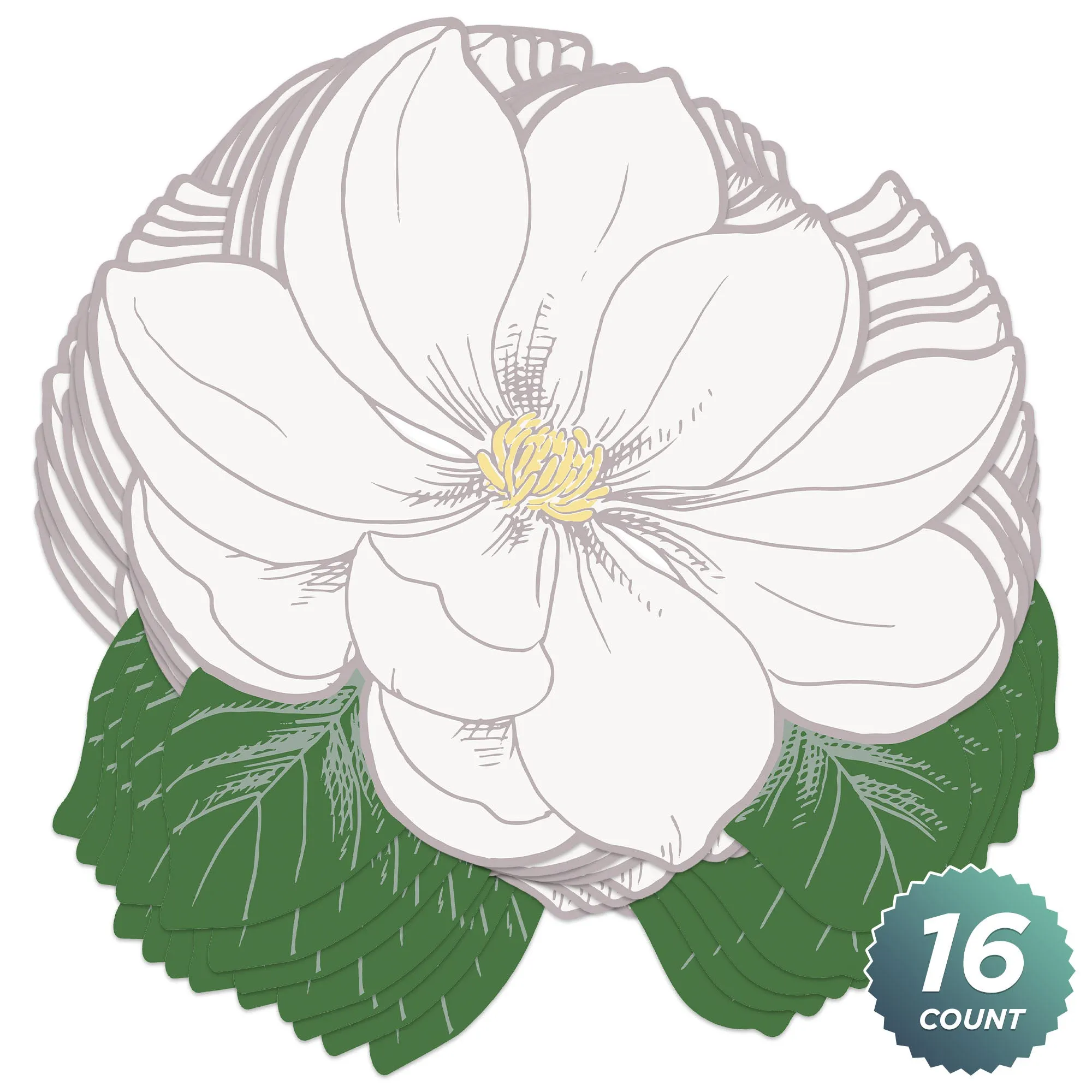 Garden Party White Flower Shaped Paper Placemats Floral Table Charger Decorations 16 Count