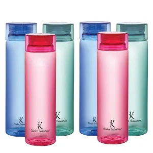 Kuber Industries BPA Free Plastic Water Bottles | Breakproof, Leakproof, Food Grade PET Bottles | Water Bottle for Kids & Adults | Plastic Bottle Set of 6 |Blue (Pack Of 4)
