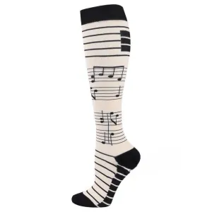 Music Print Compression Socks