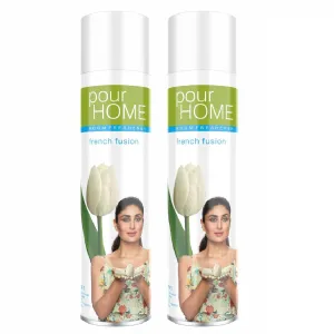 POUR HOME French Fusion Room Air Freshener Spray - 220ML Each (Pack of 2) | Long-Lasting Fragrance - Reduces Odours - Suitable for Home & Office