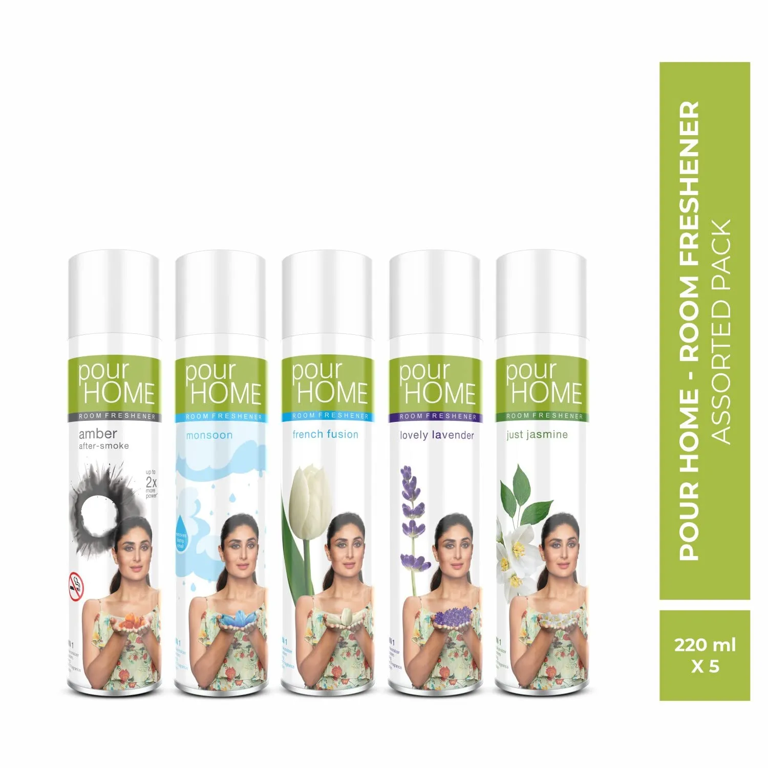 POUR HOME French Fusion Room Air Freshener Spray - 220ML Each (Pack of 2) | Long-Lasting Fragrance - Reduces Odours - Suitable for Home & Office