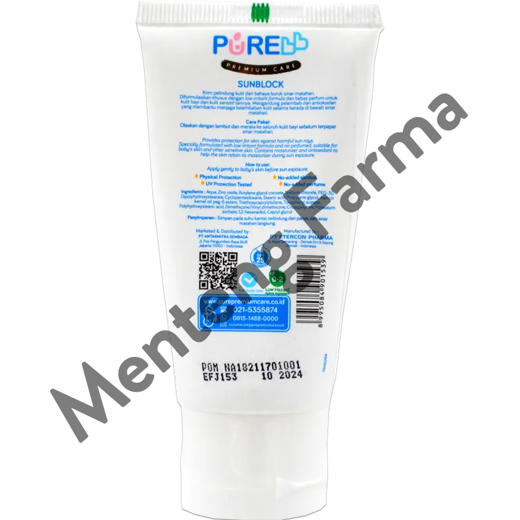 Pure Baby Sunblock SPF 25 100 gr - Sunblock Khusus Baby dan Anak
