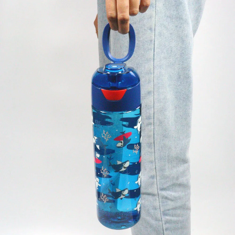 Scoobies Tritan Bottle | Shark Design | With Push Lock Button | Easy to Carry | 750 ML
