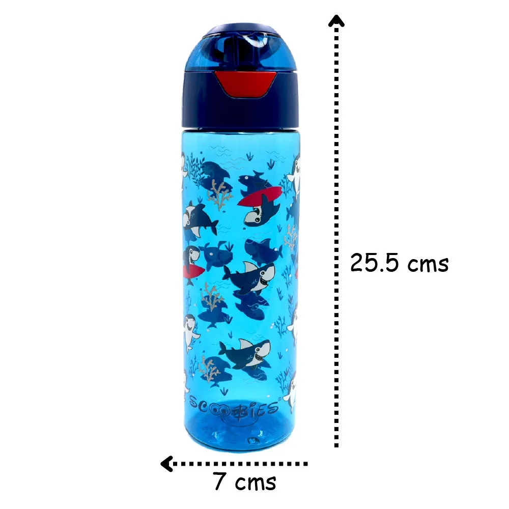 Scoobies Tritan Bottle | Shark Design | With Push Lock Button | Easy to Carry | 750 ML