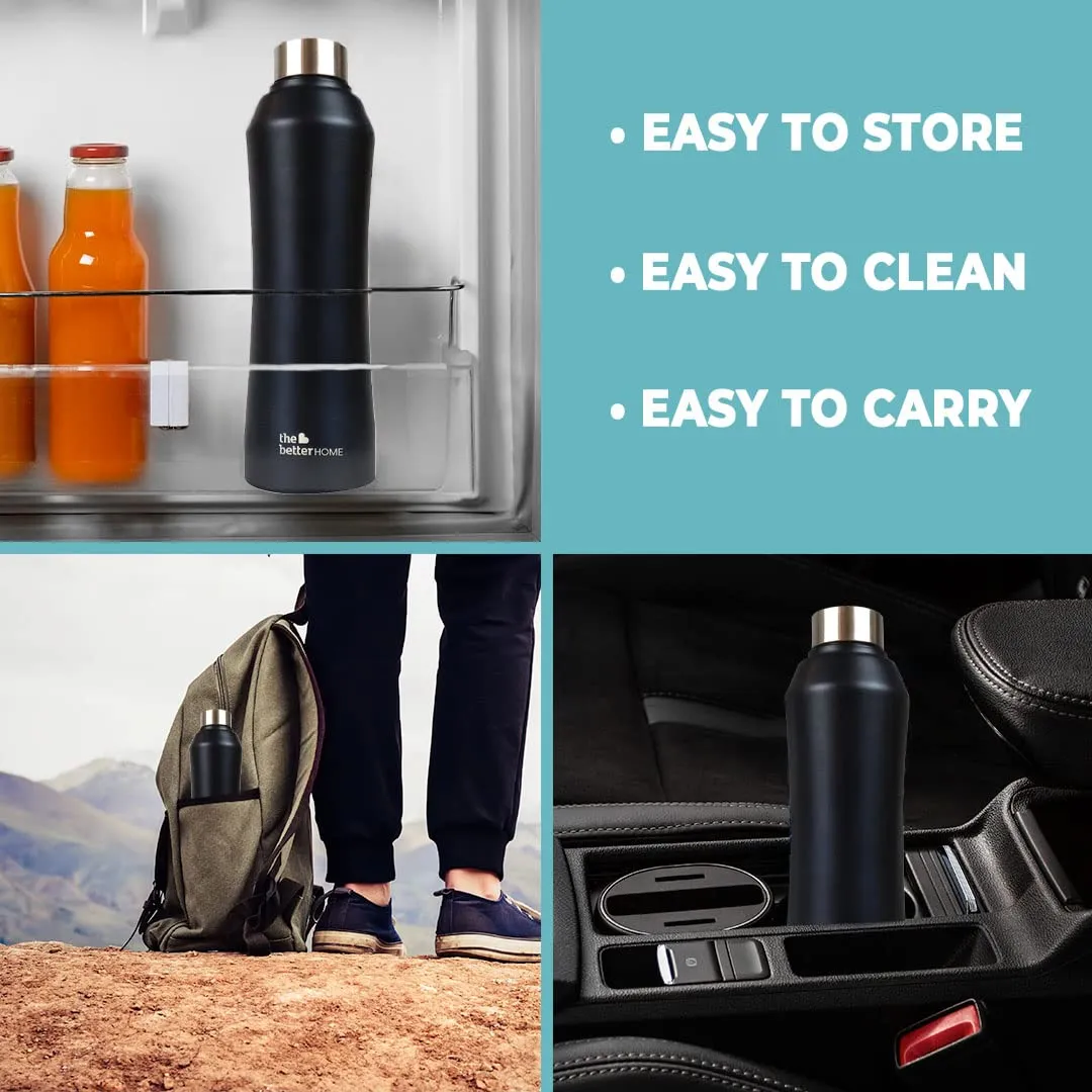 The Better Home Stainless Steel Water Bottle 1 Litre | Non-Toxic & BPA Free Water Bottles 1  Litre | Rust-Proof, Lightweight, Leak-Proof & Durable Steel Bottle For Home, Office & School (Pack of 50)
