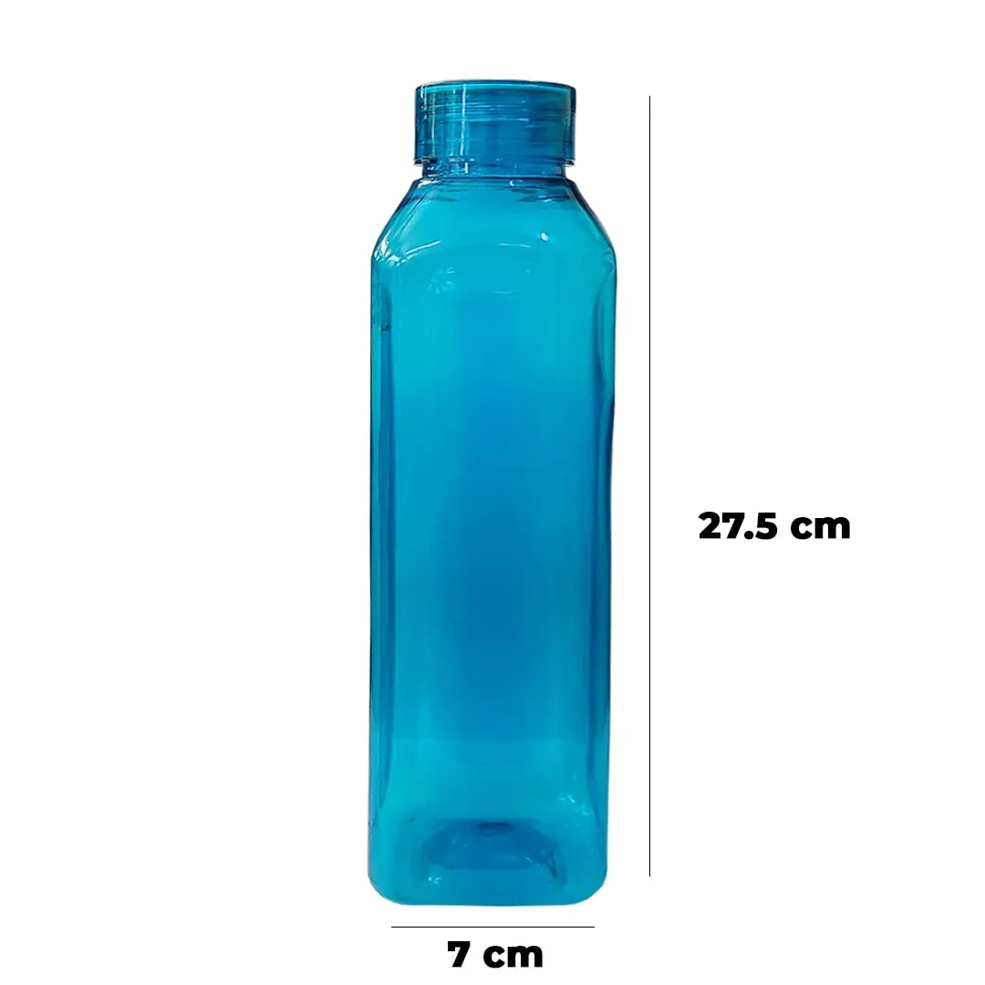Urbane Home BPA Free Plastic Water Bottles | Unbreakable, Leak Proof, 100% Food Grade Plastic | For Kids & Adults | Refrigerator Plastic Bottle Set of 6|Blue