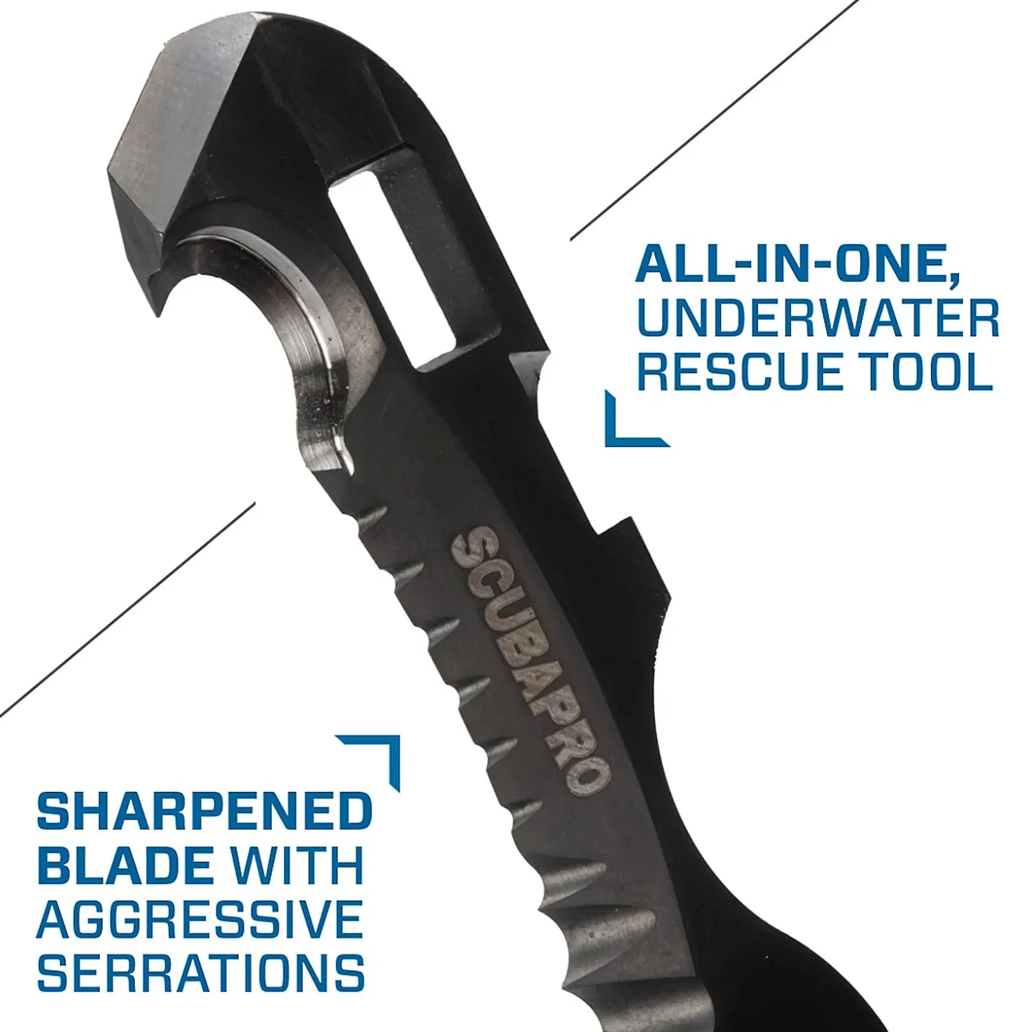 Used ScubaPro JAWZ Ti Scuba Dive Knife - Black/Yellow