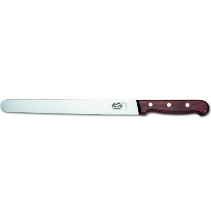 VICTORINOX SLICING KNIFE, ROUND EDGE, ROSEWOOD HANDLE - 30 CM
