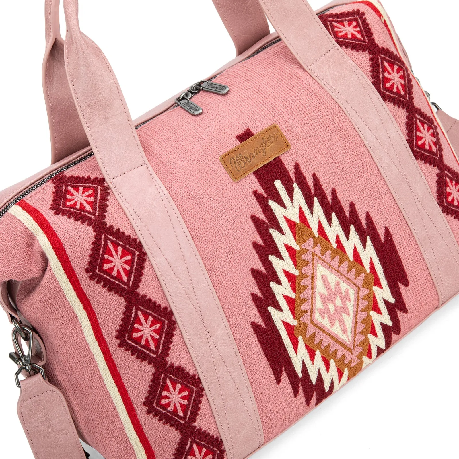 WG174-5110 Wrangler Southwestern Print Duffle Bag In Hot Pink Or Jean